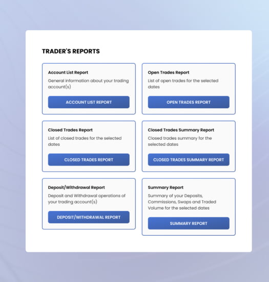 eForex Private Cabinet Reports